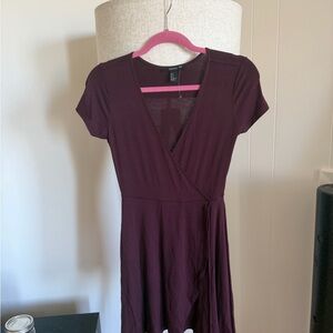 Forever 21 Plum Wrap-Style Midi Dress